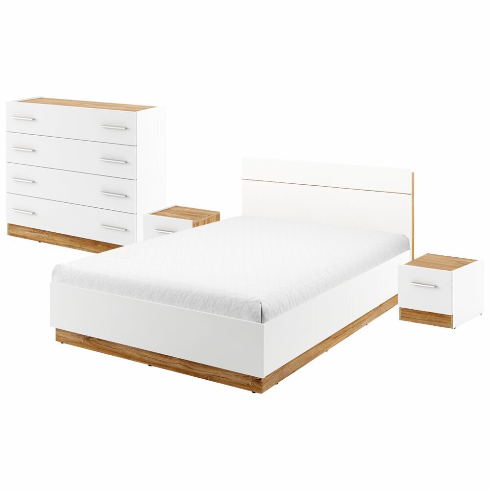 Guļamistabas komplekts Selsey Montroy 140x200 cm, balts цена и информация | Komplekti guļamistabai | 220.lv