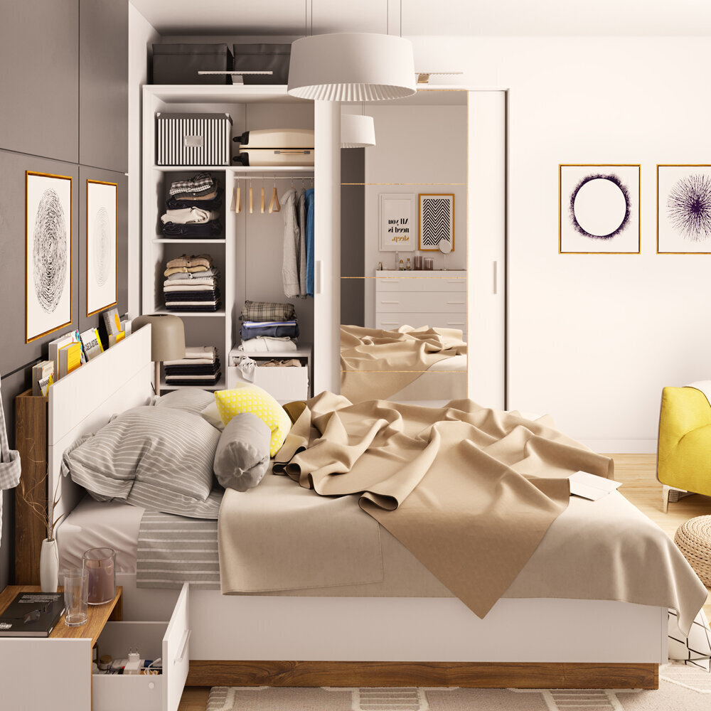 Guļamistabas komplekts Selsey Montroy 160x200 cm, balts cena un informācija | Komplekti guļamistabai | 220.lv