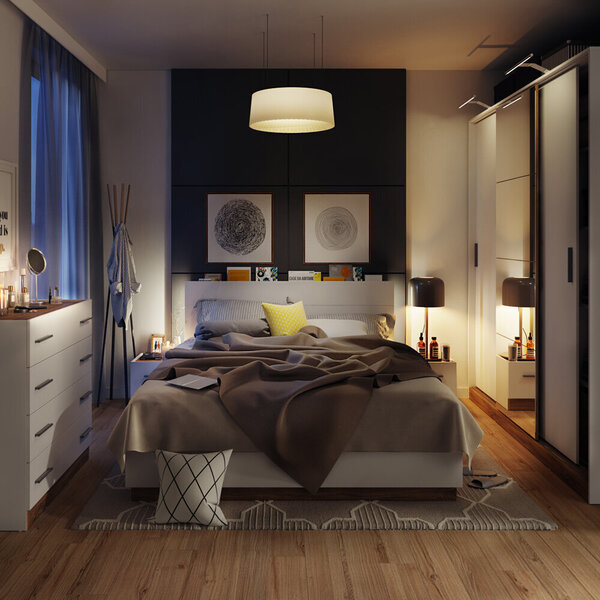 Guļamistabas komplekts Selsey Montroy 180x200 cm, balts lētāk