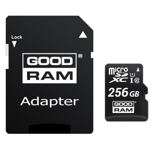 MicroSDHC Goodram 256GB Class 10/UHS 1 + Adapter цена и информация | Atmiņas kartes mobilajiem telefoniem | 220.lv