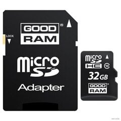 Atminas karte Goodram microSD 32Gb (class 10) + SD adapter cena un informācija | Atmiņas kartes mobilajiem telefoniem | 220.lv