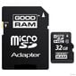 Atminas karte Goodram microSD 32Gb (class 10) + SD adapter цена и информация | Atmiņas kartes mobilajiem telefoniem | 220.lv
