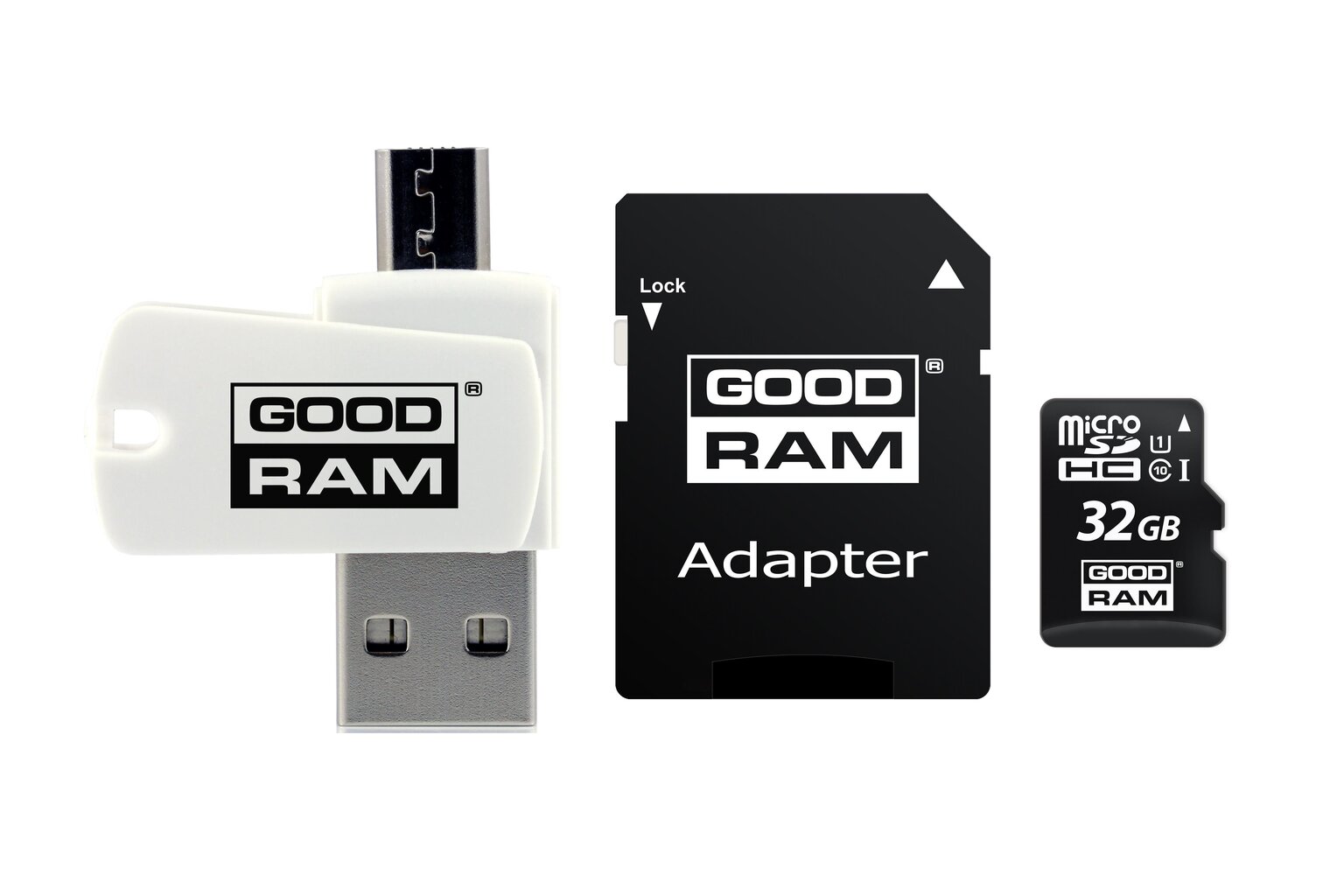 Goodram All In One 32GB Class 10/UHS 1 + Adapter + USB Reader цена и информация | USB Atmiņas kartes | 220.lv