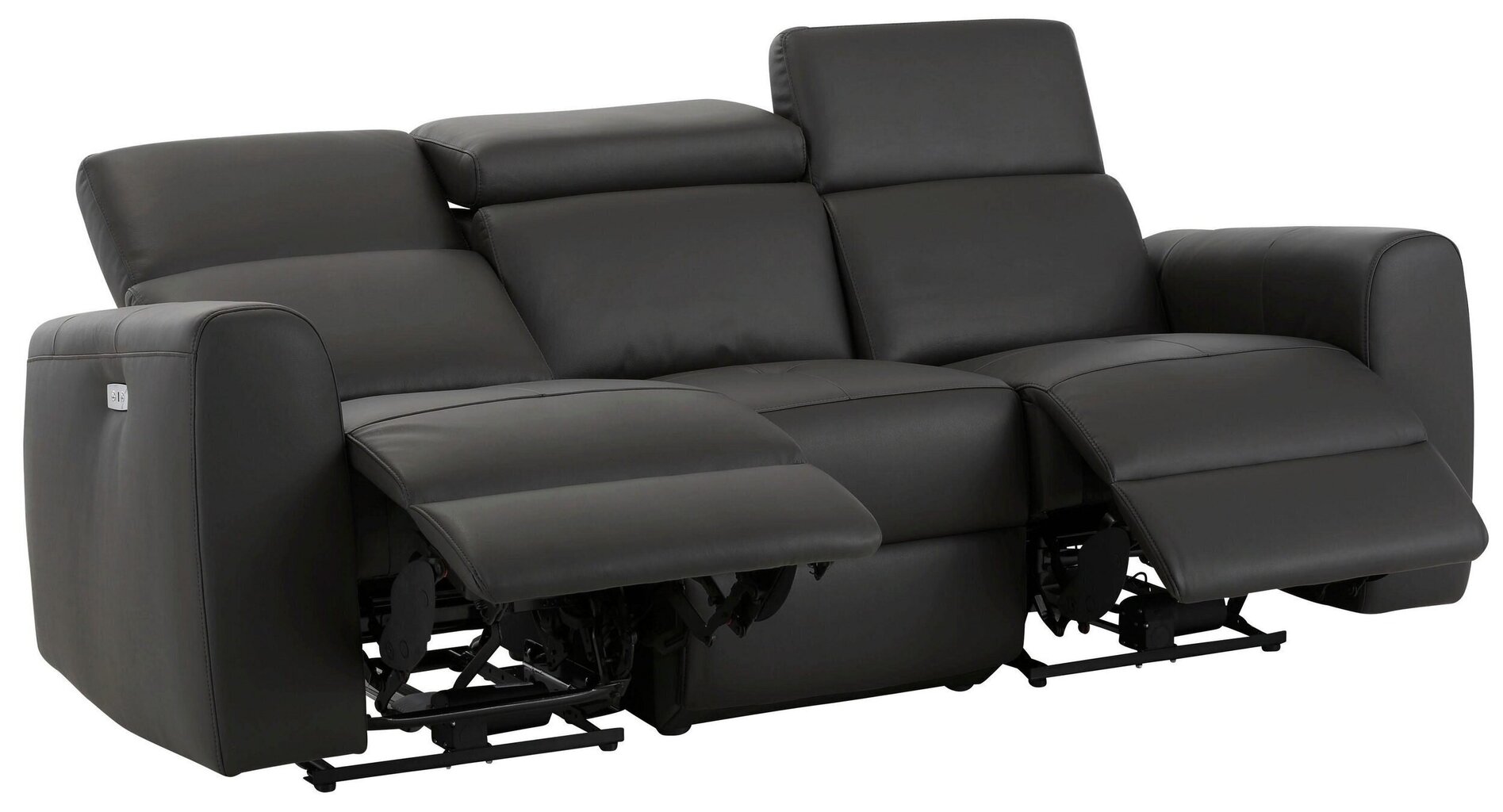 Dīvāns ar elektrisko atpūtas funkciju Notio Living Capena, mākslīgā āda, brūns цена и информация | Dīvāni | 220.lv