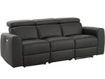Dīvāns ar elektrisko atpūtas funkciju Notio Living Capena, mākslīgā āda, brūns