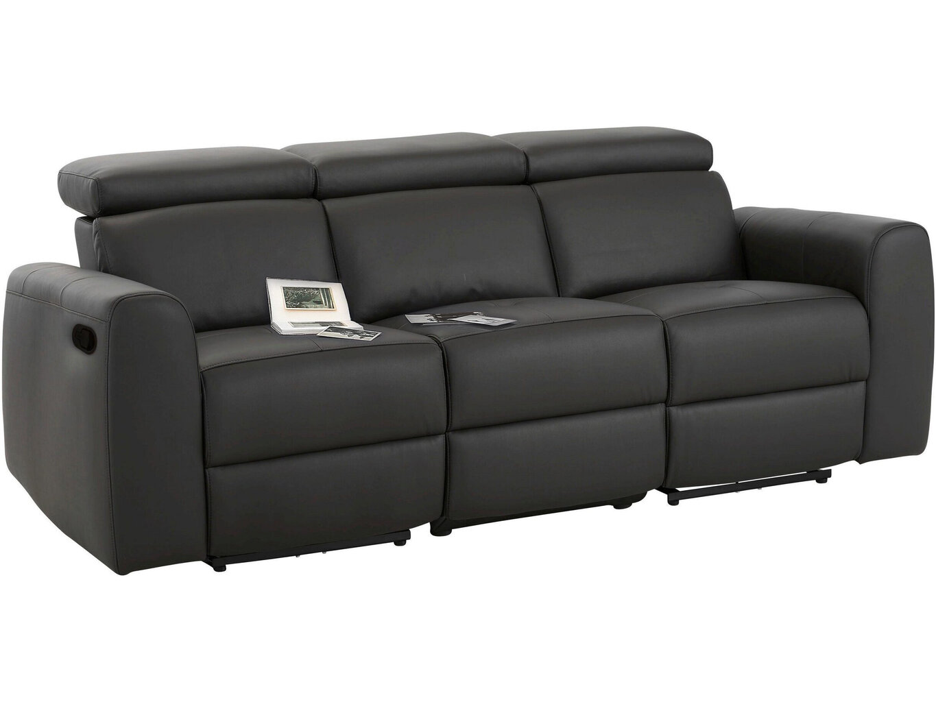 Dīvāns-reglaineris Notio Living Capena, mākslīgā āda, brūns cena un informācija | Dīvāni | 220.lv