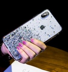 Fusion Glue Glitter Back Case Silikona Aizsargapvalks Priekš Apple iPhone 12 Pro Max Caurspīdīgs cena un informācija | Telefonu vāciņi, maciņi | 220.lv