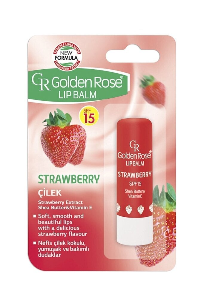 Lūpu balzams Golden Rose SPF15 4,6 g, 04 Strawberry цена и информация | Lūpu krāsas, balzāmi, spīdumi, vazelīns | 220.lv