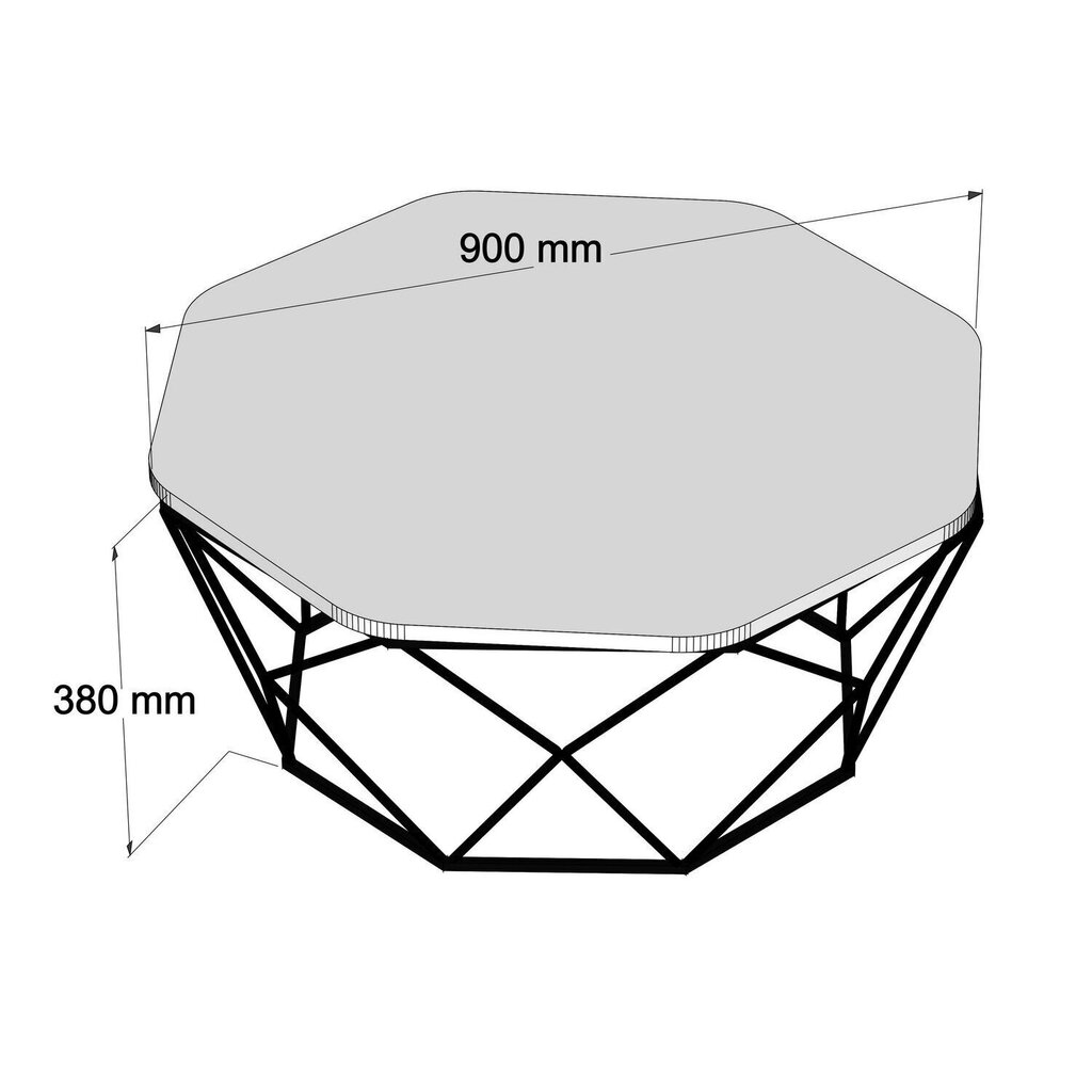 Kafijas galdiņš Diamond, melns cena un informācija | Žurnālgaldiņi | 220.lv