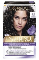 Краска для волос L'Oréal Paris Excellence Cool Creme, 3.11 Ultra темная пепельная брюнетка цена и информация | Краска для волос | 220.lv
