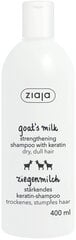 Kazas piena šampūns ar keratīnu Ziaja, 400 ml cena un informācija | Šampūni | 220.lv