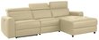 Stūra dīvāns ar elektrisko atpūtas funkciju Notio Living Capena, mākslīgā āda, krēmkrāsas cena un informācija | Stūra dīvāni | 220.lv