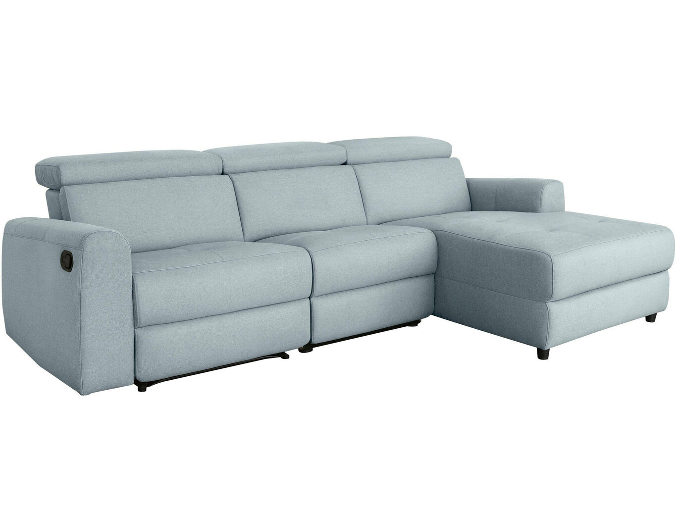 Stūra dīvāns Notio Living Capena, gobelēns, zilgans cena un informācija | Stūra dīvāni | 220.lv