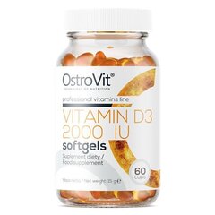 Uztura bagātinātājs - vitamīns D3 OstroVit Vitamin D3 2000 IU Softgels (60 kapsulas) cena un informācija | Vitamīni | 220.lv