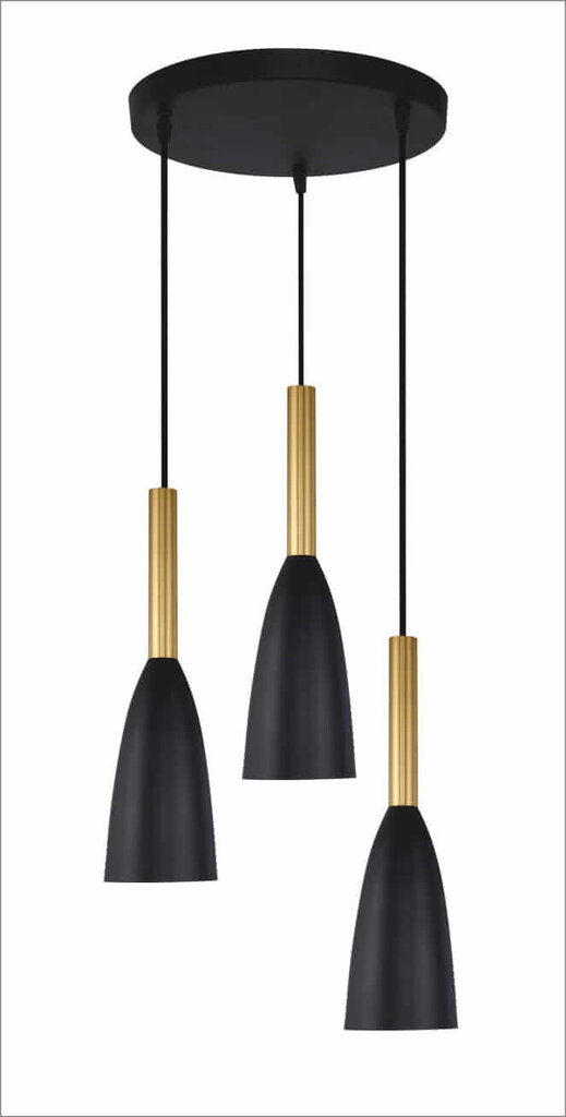 Light Prestige piekaramā lampa Solin 3 Black/Gold cena un informācija | Piekaramās lampas | 220.lv