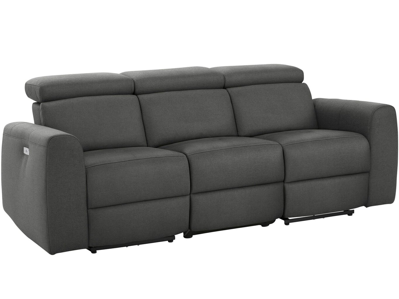 Dīvāns ar elektrisko atpūtas funkciju Notio Living Capena, gobelēns, tumši pelēks цена и информация | Dīvāni | 220.lv