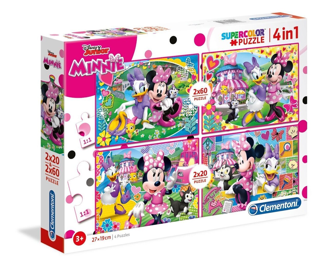 Pužļu komplekts Clementoni Pelīte Minnija (Minnie Mouse), 2x20+2x60 d. cena un informācija | Puzles, 3D puzles | 220.lv