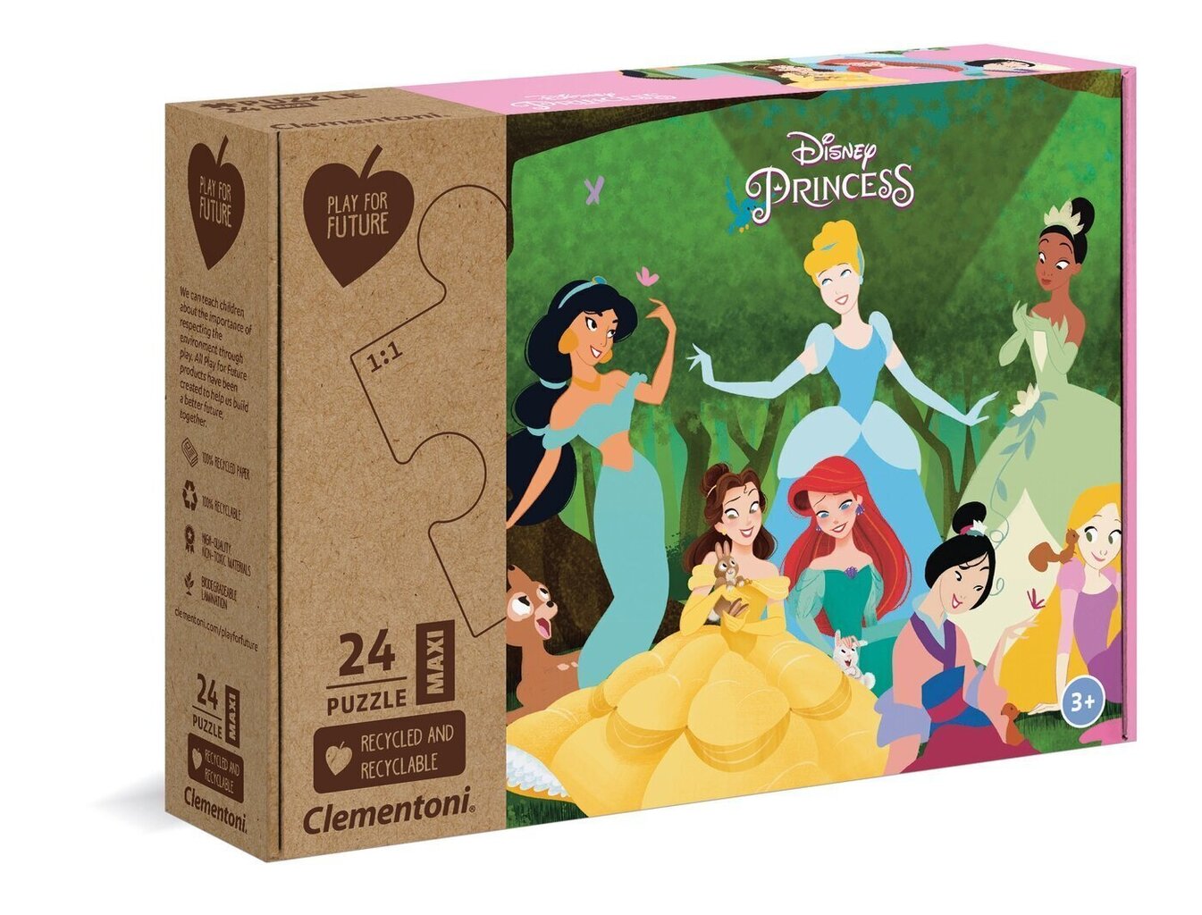 Puzle Clementoni Play for the Future Maxi Disneja princeses (Disney Princess), 24 d. cena un informācija | Puzles, 3D puzles | 220.lv