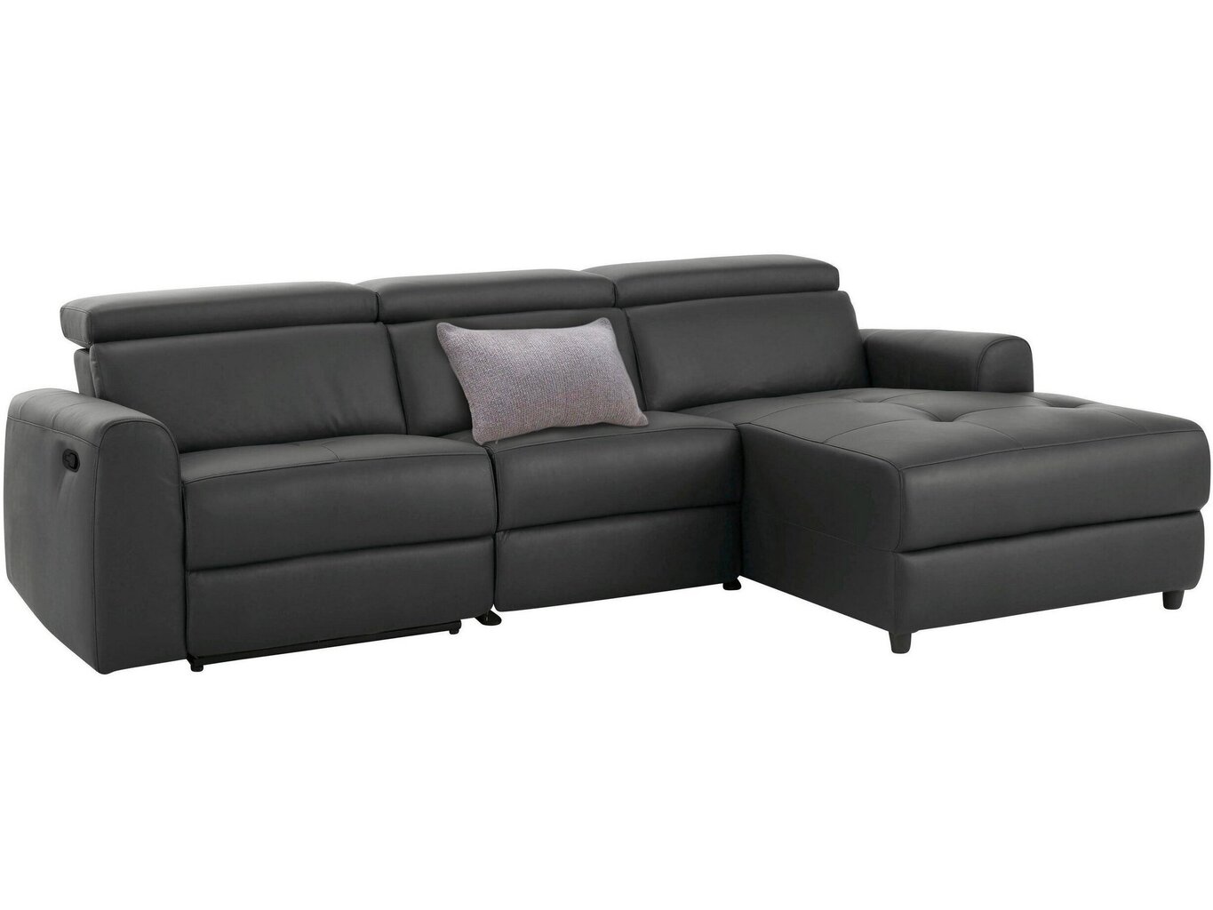 Stūra dīvāns Notio Living Capena, mākslīgā āda, tumši pelēka цена и информация | Stūra dīvāni | 220.lv