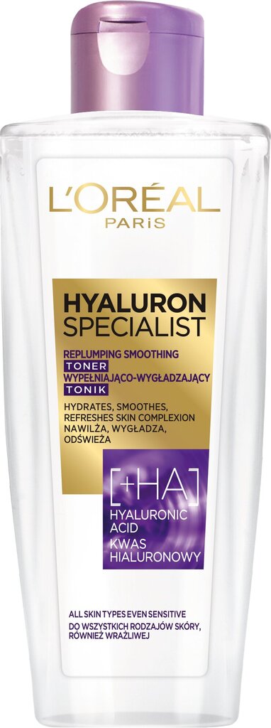 Sejas toniks L'Oreal Paris Hyaluron Specialist, 200 ml cena un informācija | Sejas ādas kopšana | 220.lv