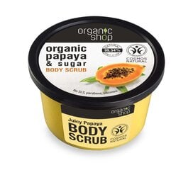 Скраб для тела с папайей Organic Shop, 250 мл цена и информация | Скрабы для тела | 220.lv