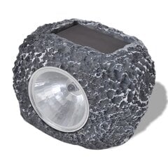 Āra LED prožektori ar saules baterijām, akmens formas, 12 gab. цена и информация | Уличное освещение | 220.lv