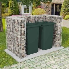 Gabions 2 atkritumu konteineriem, tērauds, 180x100x120 cm cena un informācija | Komposta kastes un āra konteineri | 220.lv