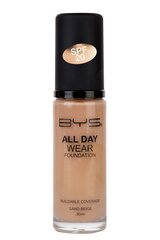 BYS Tonālais krēms All Day Wear Sand Beige 30 ml cena un informācija | Grima bāzes, tonālie krēmi, pūderi | 220.lv