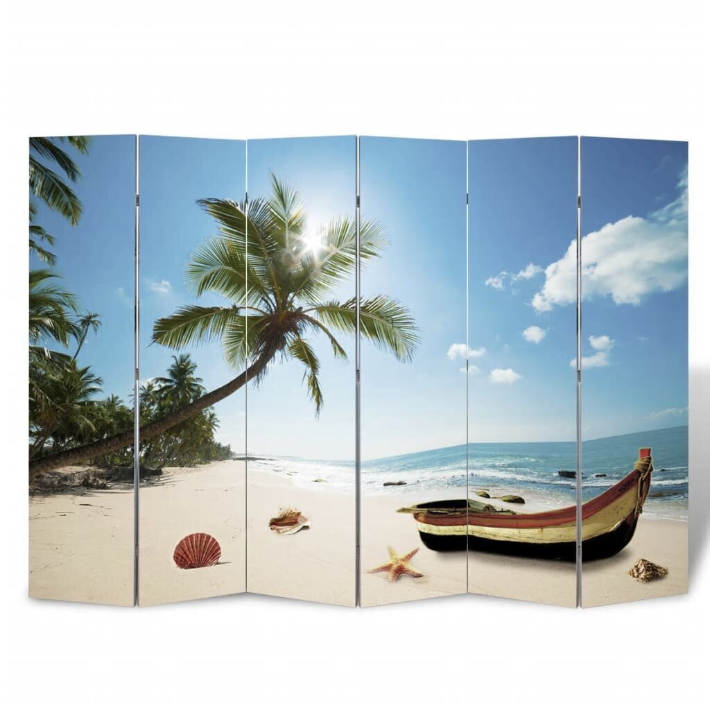 Istabas starpsiena ar pludmales fototapetēm, 240 x 180 cm cena un informācija | Aizslietņi | 220.lv