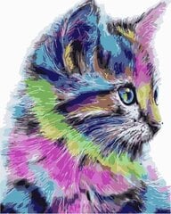 Набор для рисования картины - живопись по номерам ТМ TSVETNOY MG2077e Разноцветная кошка 40x50 см цена и информация | Живопись по номерам | 220.lv