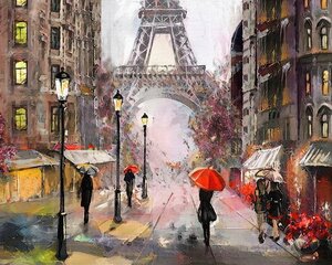Glezna pēc numuriem TM Tsvetnoy - Paris in the Rain MG2160e 40x50 cm cena un informācija | Gleznas pēc numuriem | 220.lv