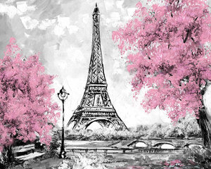 Glezna pēc numuriem TM Tsvetnoy - Eiffel Tower in Bloom MG2166e 40x50 cm cena un informācija | Gleznas pēc numuriem | 220.lv