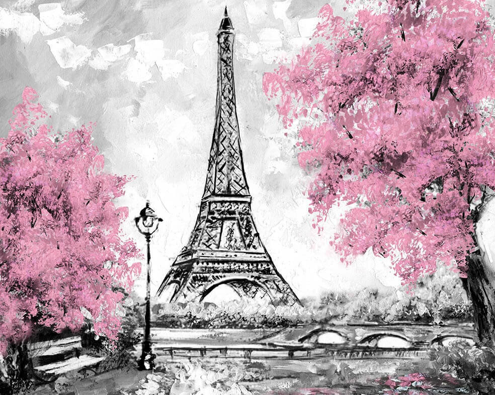 Glezna pēc numuriem TM Tsvetnoy - Eiffel Tower in Bloom MG2166e 40x50 cm cena un informācija | Gleznas pēc numuriem | 220.lv