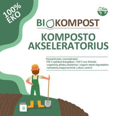 BioVala - BioKompost komposta paātrinātājs, 500 g / 25 m3 cena un informācija | Mikroorganismi, baktērijas | 220.lv