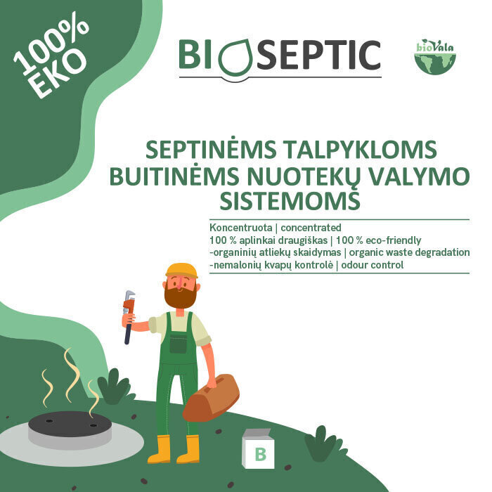Līdzeklis septiskām tvertnēm / notekūdeņu attīrīšanas sistēmām Biovala - Bioseptic, 250 g / 20 m3 цена и информация | Mikroorganismi, baktērijas | 220.lv