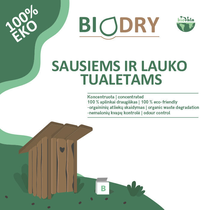 BioVala - BIODRY sausajām un āra tualetēm, 500 g / 10 m3 cena un informācija | Mikroorganismi, baktērijas | 220.lv