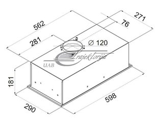 Ciarko SL-BOX Glass 60 цена и информация | Вытяжки на кухню | 220.lv