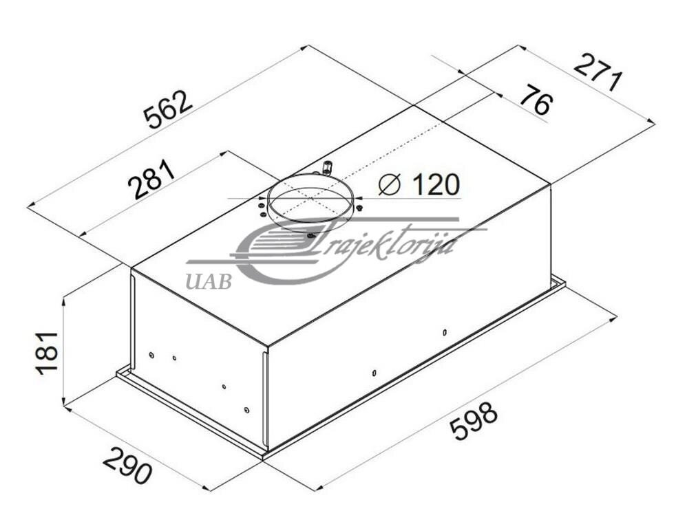 Tvaika nosūcējs, Ciarko SL-BOX Glass 60 cena un informācija | Tvaika nosūcēji | 220.lv