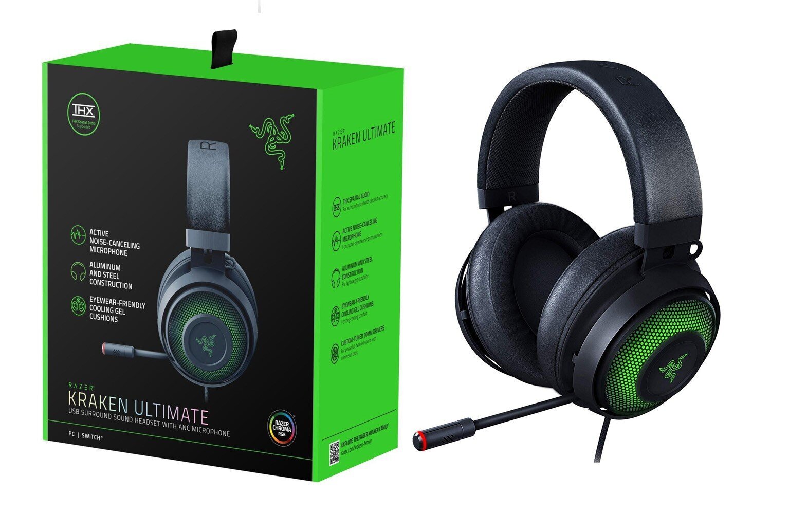 Austi as ar vadu Razer Kraken Ultimate Black cena 220.lv