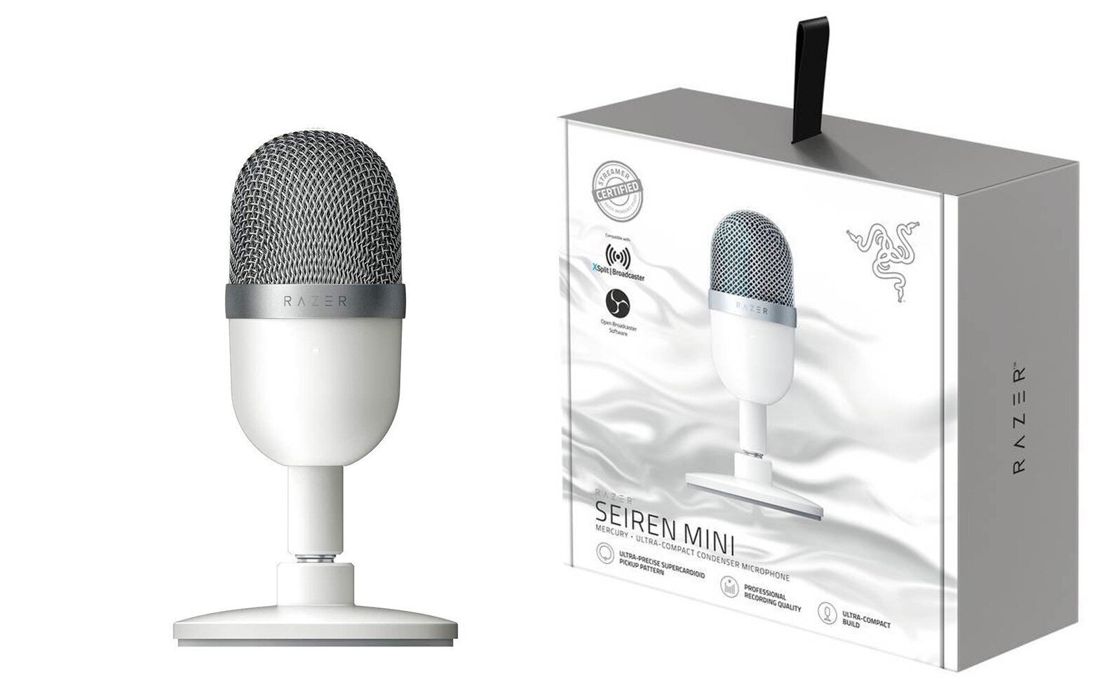 Mikrofons Razer Seiren Mini Balts цена и информация | Mikrofoni | 220.lv