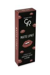 Lūpu grima komplekts Golden Rose Longstay matte Lipkit Rose Taupe: matēta šķidra lūpu krāsa Longstay Liquid Matte Nr 20 5,5 g + lūpu zīmulis Dream Lips Liner Nr 510 1,6 g cena un informācija | Lūpu krāsas, balzāmi, spīdumi, vazelīns | 220.lv