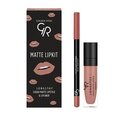 Lūpu grima komplekts Golden Rose Longstay matte Lipkit Warm Nude: matēta šķidra lūpu krāsa Longstay Liquid Matte Nr 13 5,5 g + lūpu zīmulis Dream Lips Liner Nr 503 1,6 g