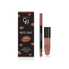 Lūpu grima komplekts Golden Rose Longstay matte Lipkit Warm Sable: matēta šķidra lūpu krāsa Longstay Liquid Matte Nr 16 5,5 g + lūpu zīmulis Dream Lips Liner Nr 531 1,6 g cena un informācija | Lūpu krāsas, balzāmi, spīdumi, vazelīns | 220.lv