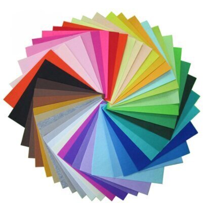 Dekoratīvs filcs komplekts 2 mm, 10x10 cm, 40 gab., dažādas krāsas цена и информация | Filcēšanas piederumi | 220.lv