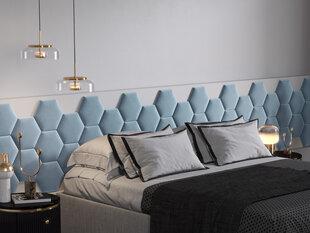 Mīkstas sienas plāksnes, 3 gab., Cosmopolitan Design Lovon R5, gaiši zilas cena un informācija | Mīkstie sienas paneļi | 220.lv