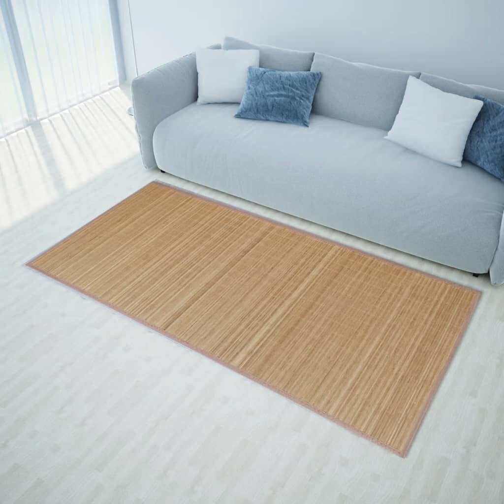 Brūns taisnstūra paklājs no bambusa 80 x 200 cm цена и информация | Paklāji | 220.lv