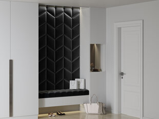 Мягкие настенные панели, 3 шт., Kooko Home Attyla R4, черные цена и информация | Мягкие стеновые панели | 220.lv