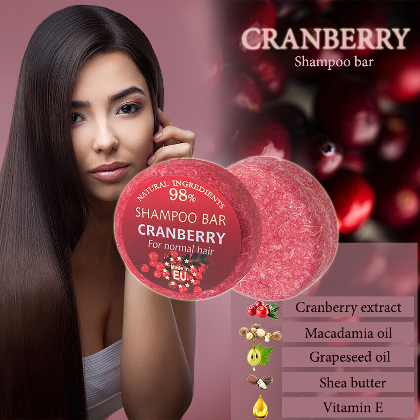 Cietais šampūns CRANBERRY Saules Fabrika 60 g cena un informācija | Šampūni | 220.lv