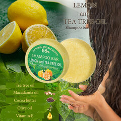 Cietais šampūns LEMON AND TEA TREE Saules Fabrika 60 g cena un informācija | Šampūni | 220.lv