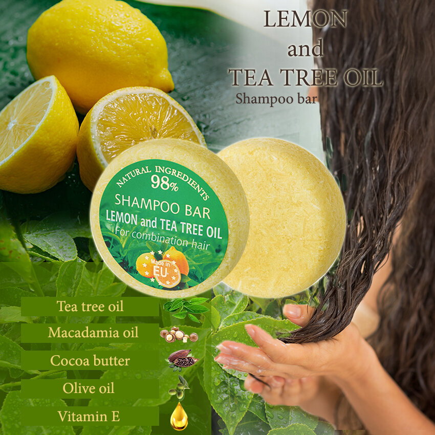 Cietais šampūns LEMON AND TEA TREE Saules Fabrika 60 g цена и информация | Šampūni | 220.lv